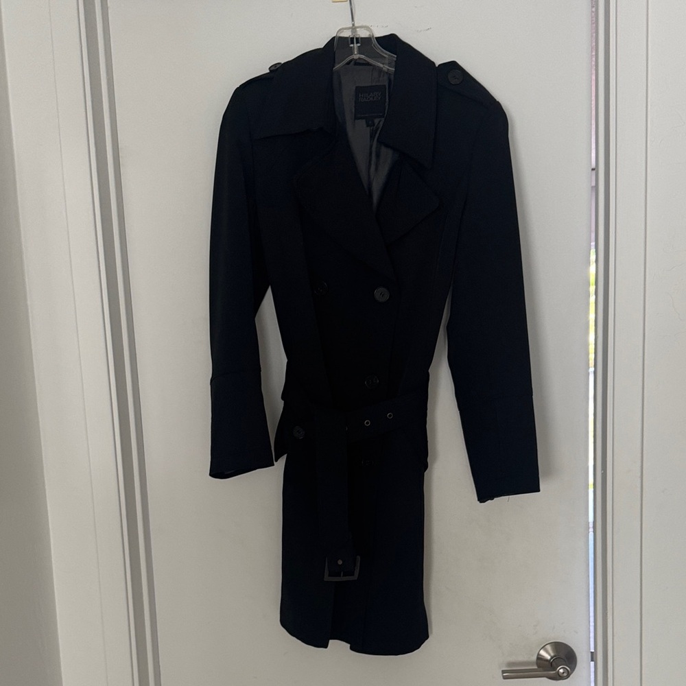 Hilary Radley Classic Black Trench Coat
